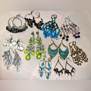 11 Pairs Vintage Y2K Chandelier Earrings 1995 - 2005
